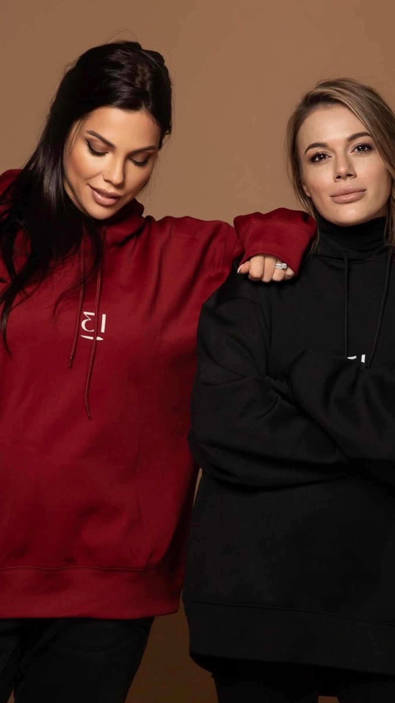 Bordo/ Black oversize hooded Tre13ze overwear