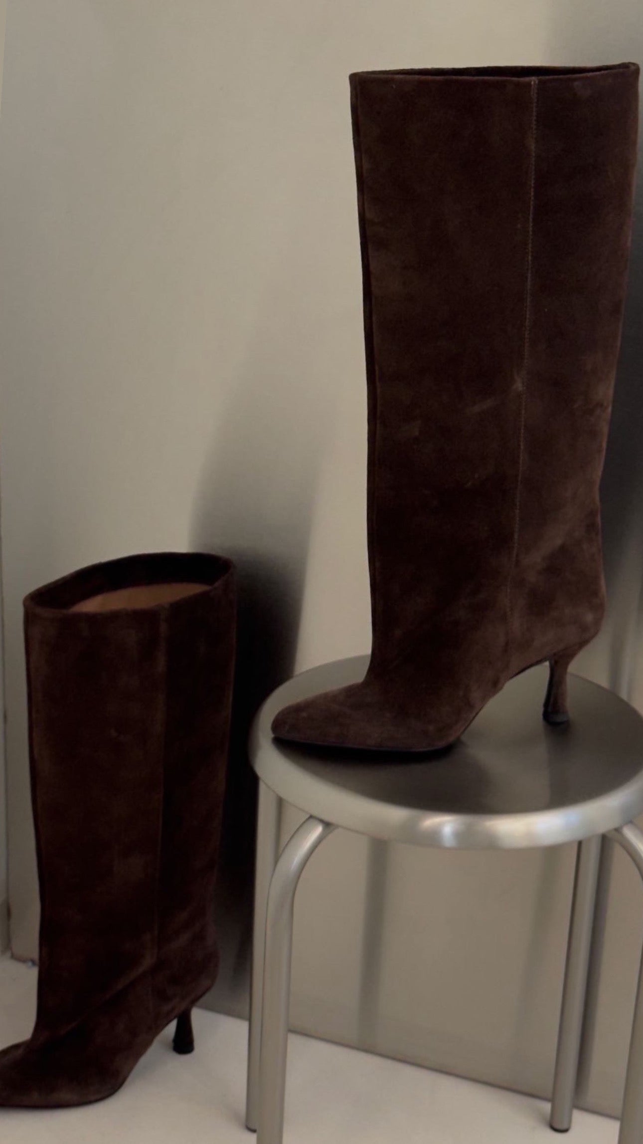 Velvet Brown Leather boots