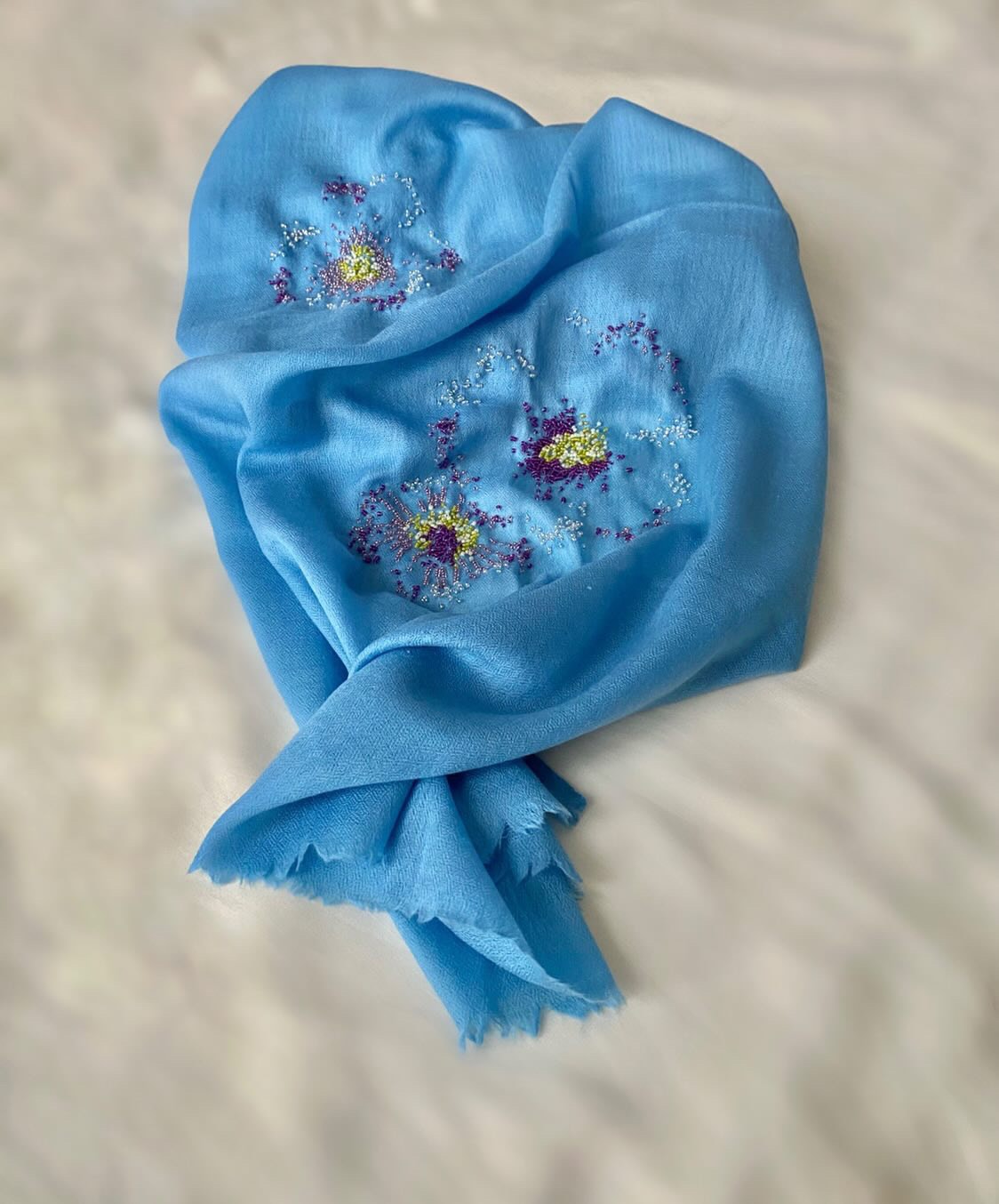 Cashmere scarf "L'AZUR"