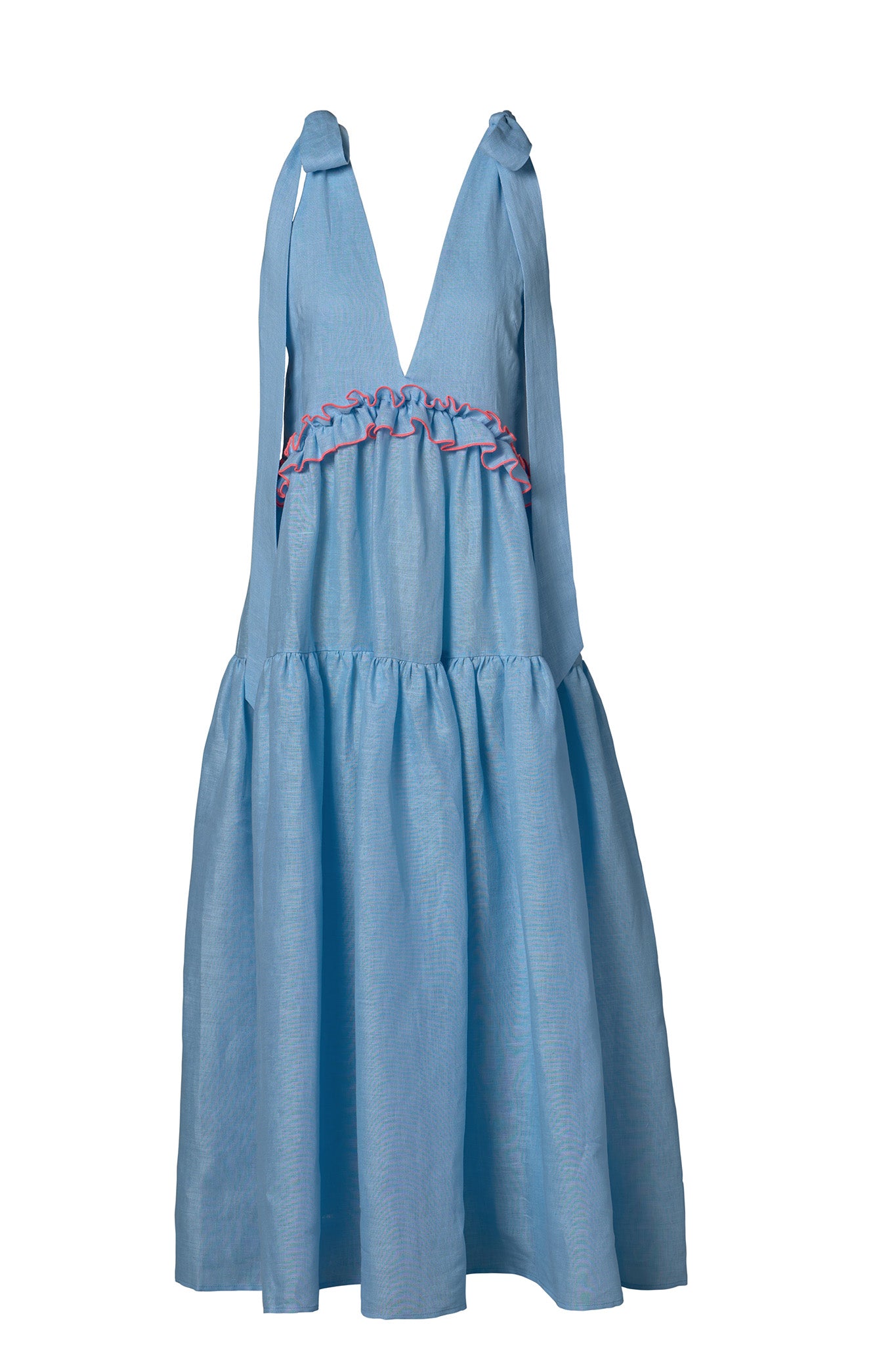 BLUE LINEN DRESS