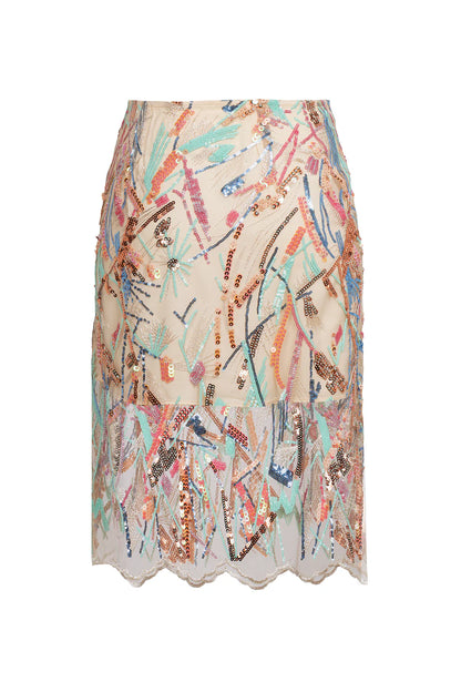"Coralia" embroidered tulle skirt with lining by Airène