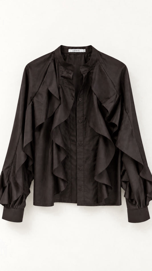 Amazing Lenka Brown Cotton Shirt