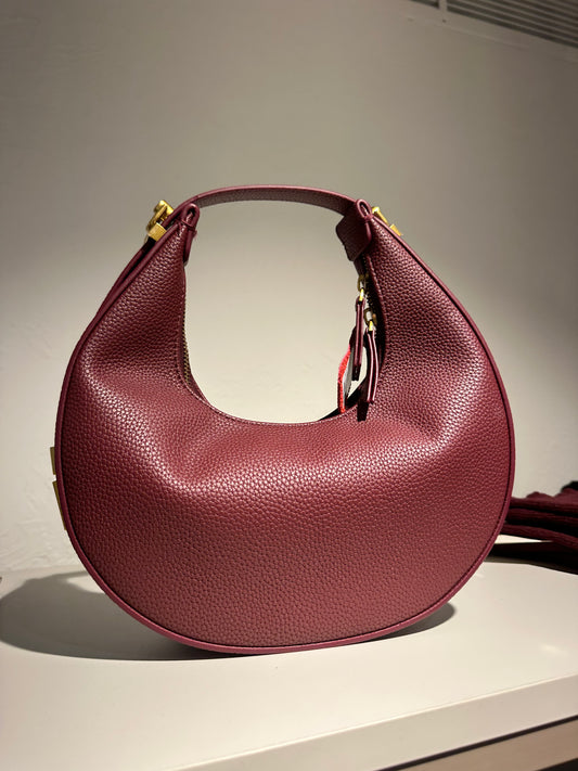 Leather Bordo Circle Bag