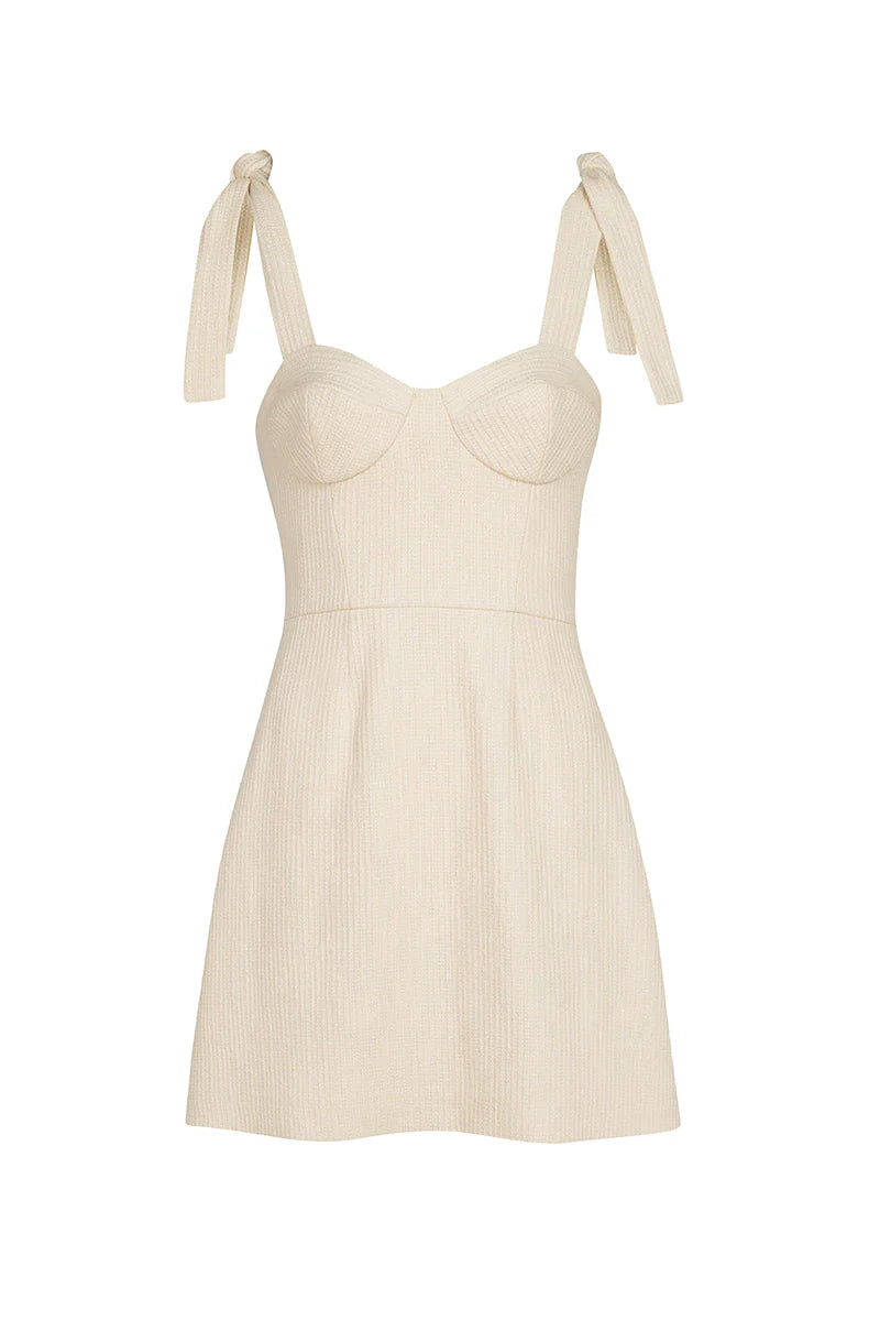 “Siren” pearl dress with bows by Airène