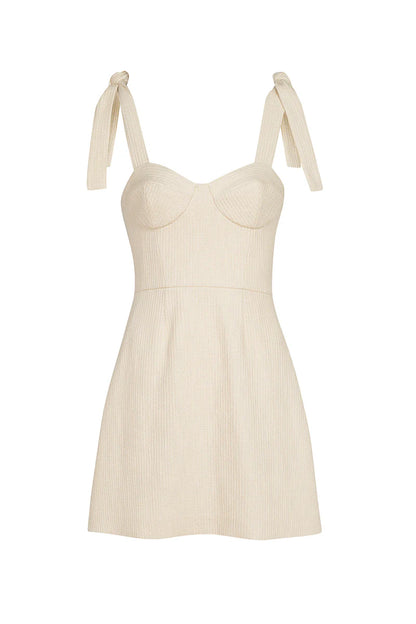 “Siren” pearl dress with bows by Airène