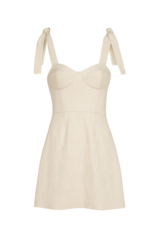 “Siren” pearl dress with bows by Airène