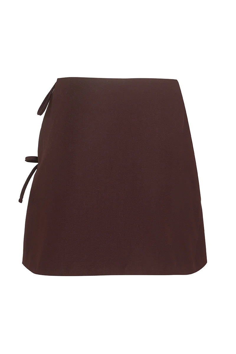 "Tarot" burgundy skirt with bows by Airène