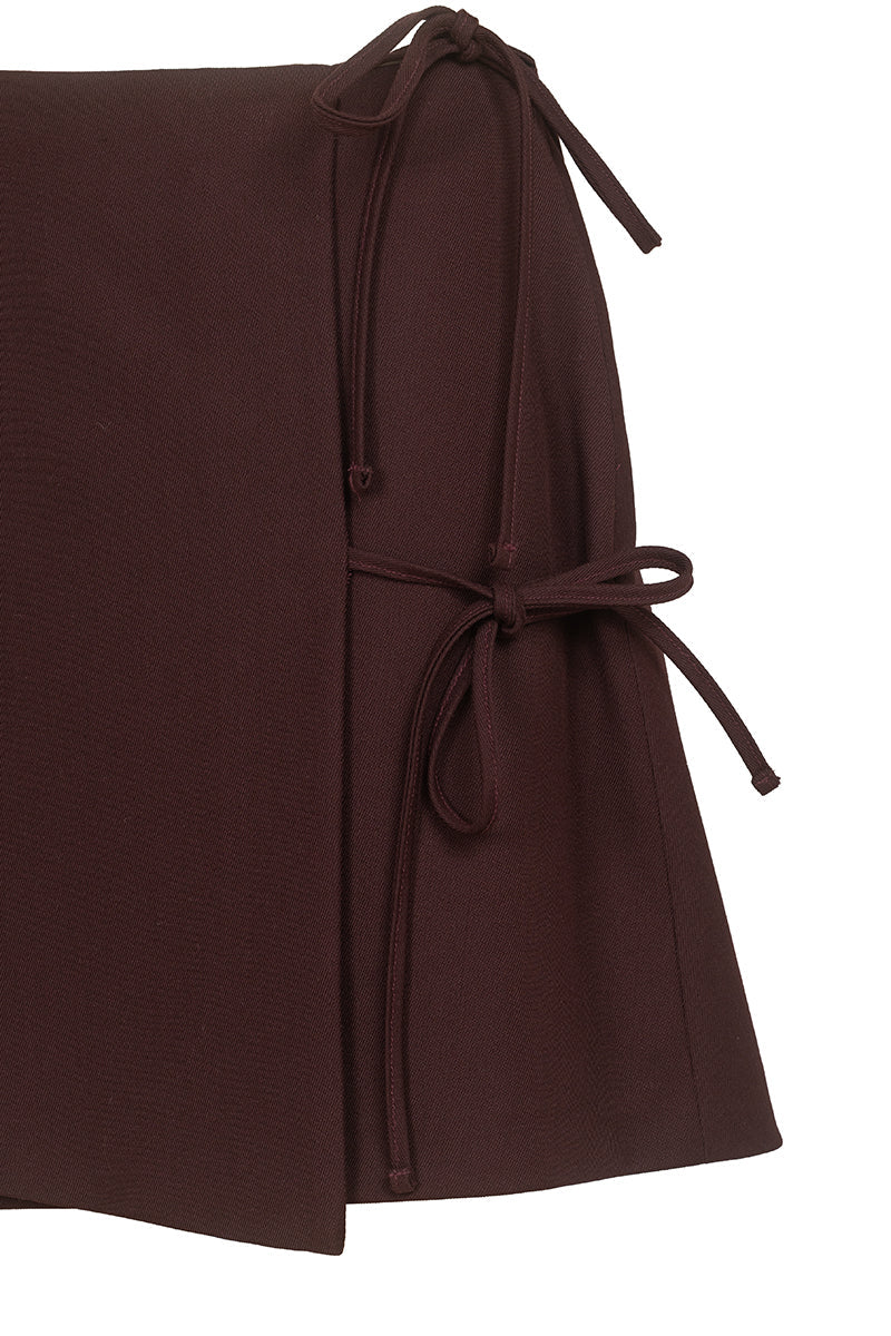 "Tarot" burgundy skirt with bows by Airène