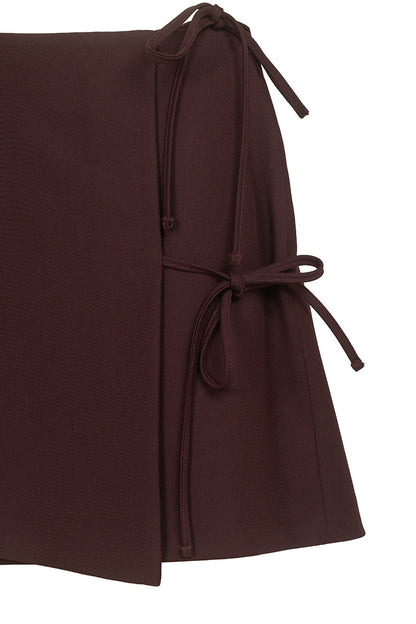 "Tarot" burgundy skirt with bows by Airène