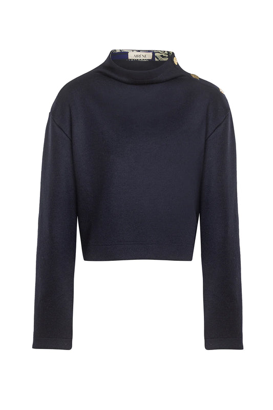 'Celestial’ Navy Wool sweater by Airène