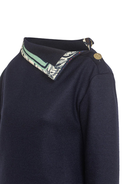 'Celestial’ Navy Wool sweater by Airène