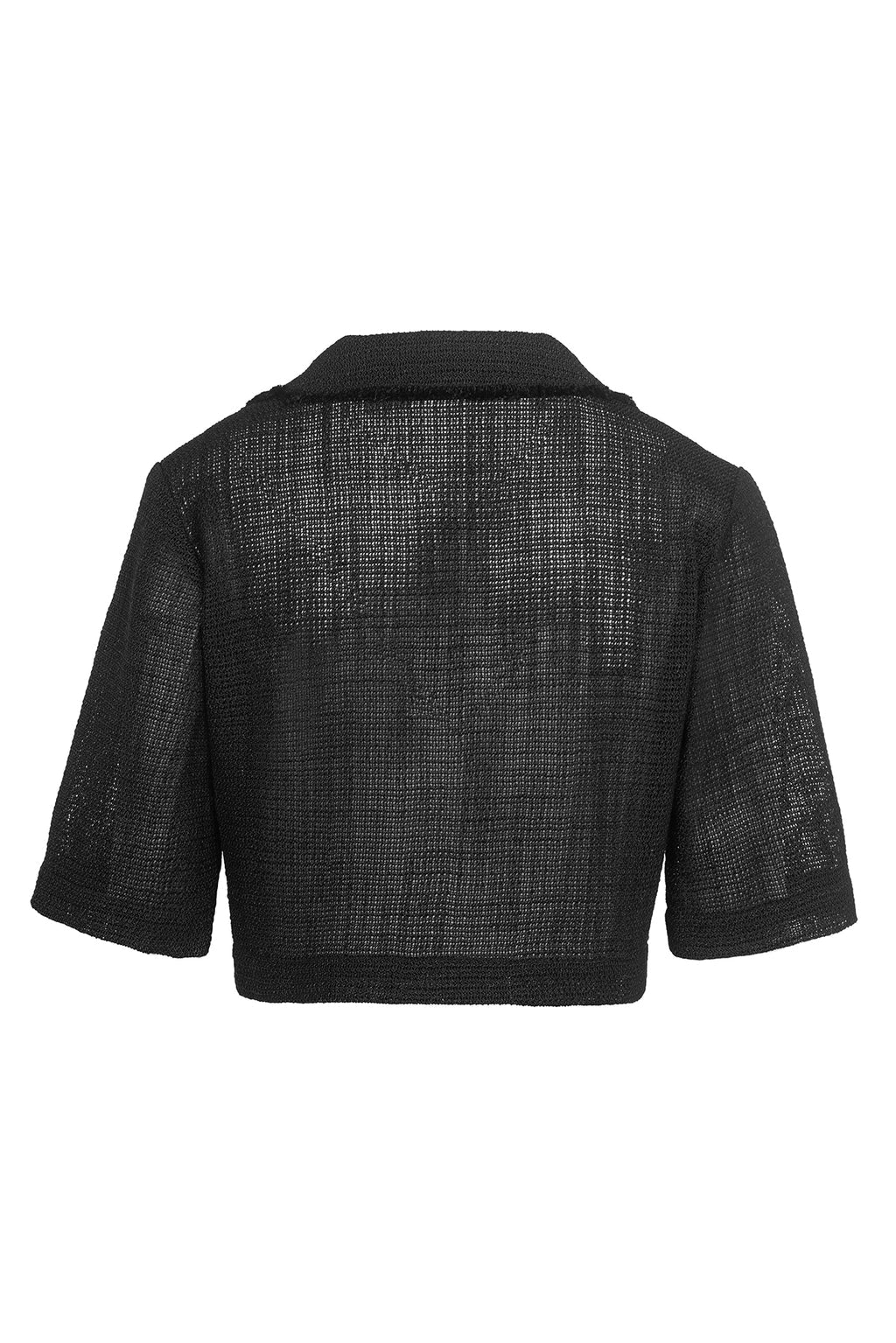 "Filet" silk & wool mesh crop jacket by Airène