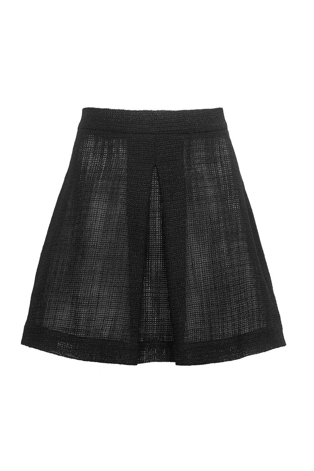 "Filet" silk & wool mesh skirt with pleat by Airène