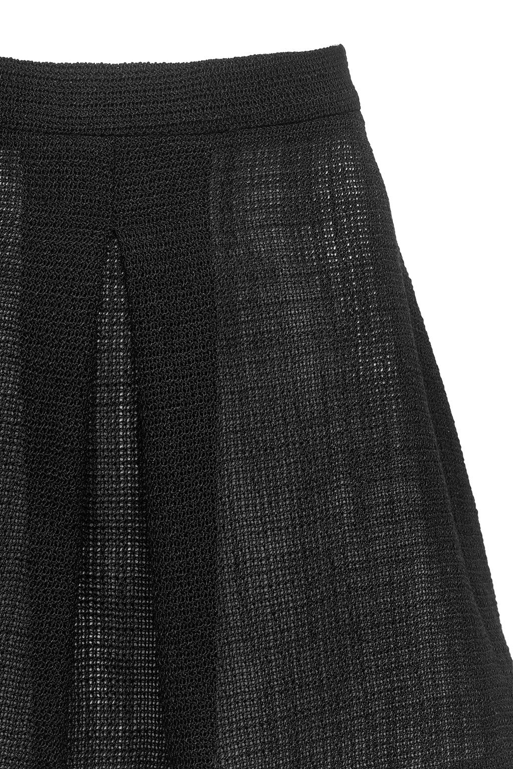 "Filet" silk & wool mesh skirt with pleat by Airène