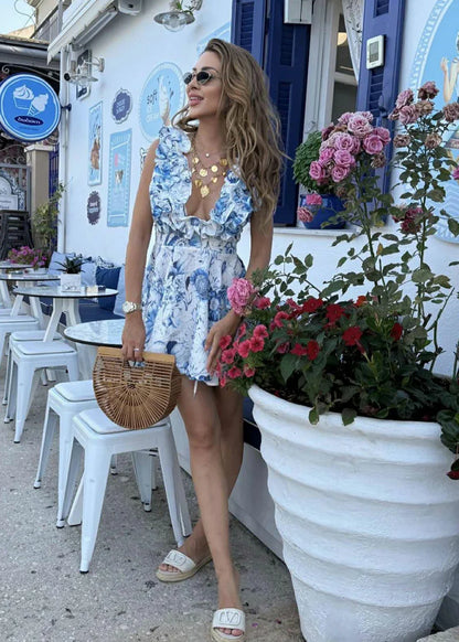 FLOR AZUL – VOLUMINOUS COTTON DRESS by Lilian Edwards