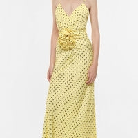 YELLOW POLKA DOT MAXI DRESS