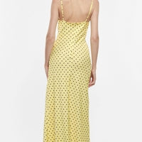 YELLOW POLKA DOT MAXI DRESS