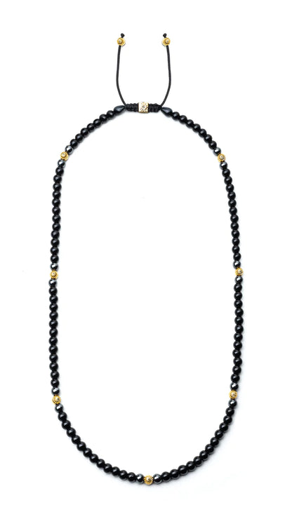 Огърлица ONYX AND HEMATITE IN GOLD
