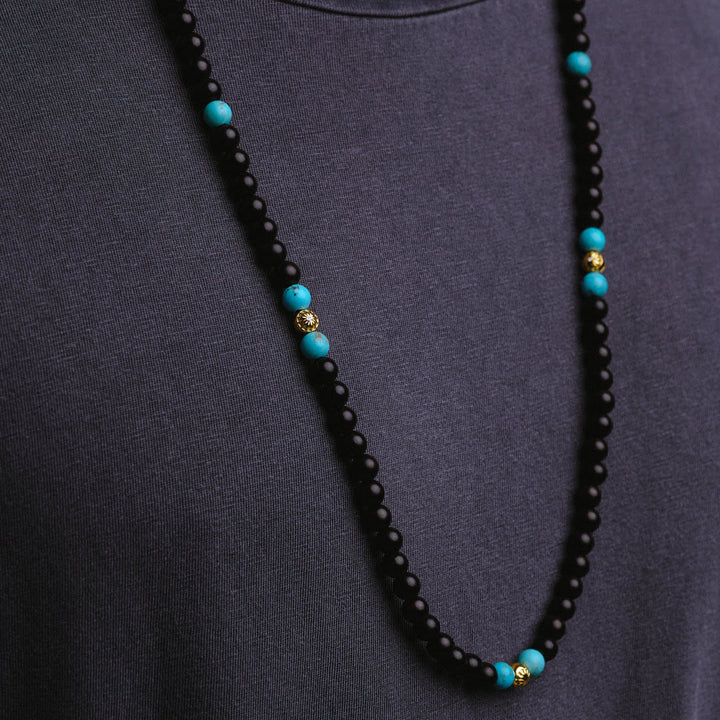 Огълица "EBONY WOOD, SANDAL WOOD AND TURQUOISE IN GOLD"